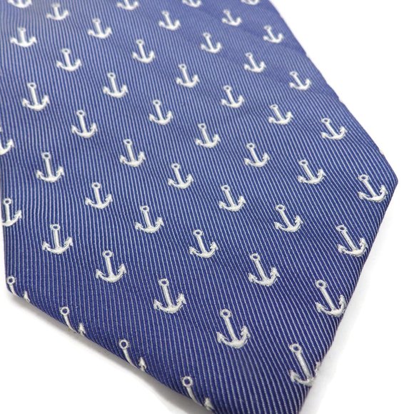 Ralph Lauren/ CHAPS/ Necktie/ Blue with Anchors - Picture 3 of 4
